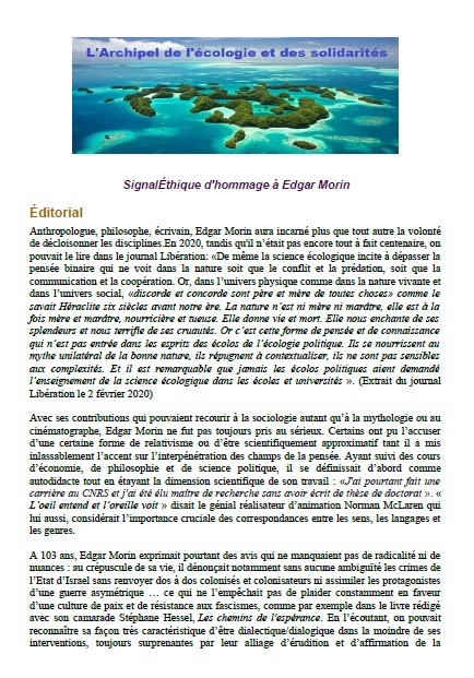 Publication Archipel Signaléthique spéciale Edgar Morin